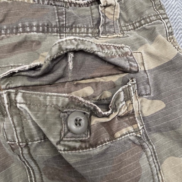 Mossimo Supply Co Men Camo Cargo Shorts Size 30 Green Ripstop Drawstring Utility - Picture 6 of 8